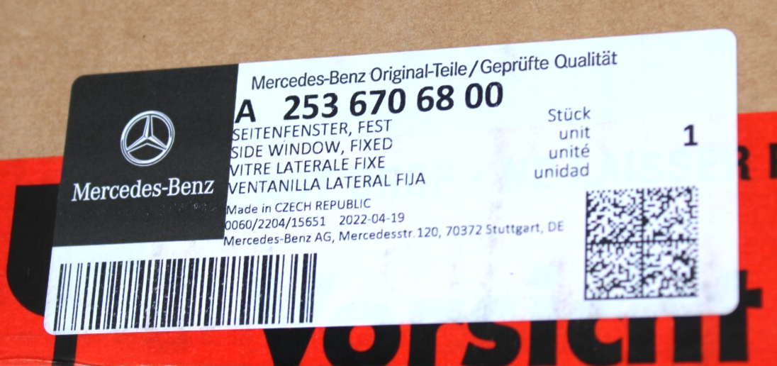 Mercedes GLC300 GLC350e GLC43 GLC63 2016-2022 OEM NEW Quarter Glass Window Right – Image 12
