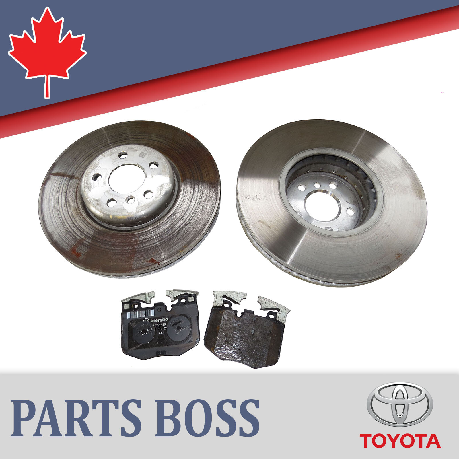 Toyota GR Supra 2020-2023 OEM Rear Brake Disc Rotors and Brake Pads