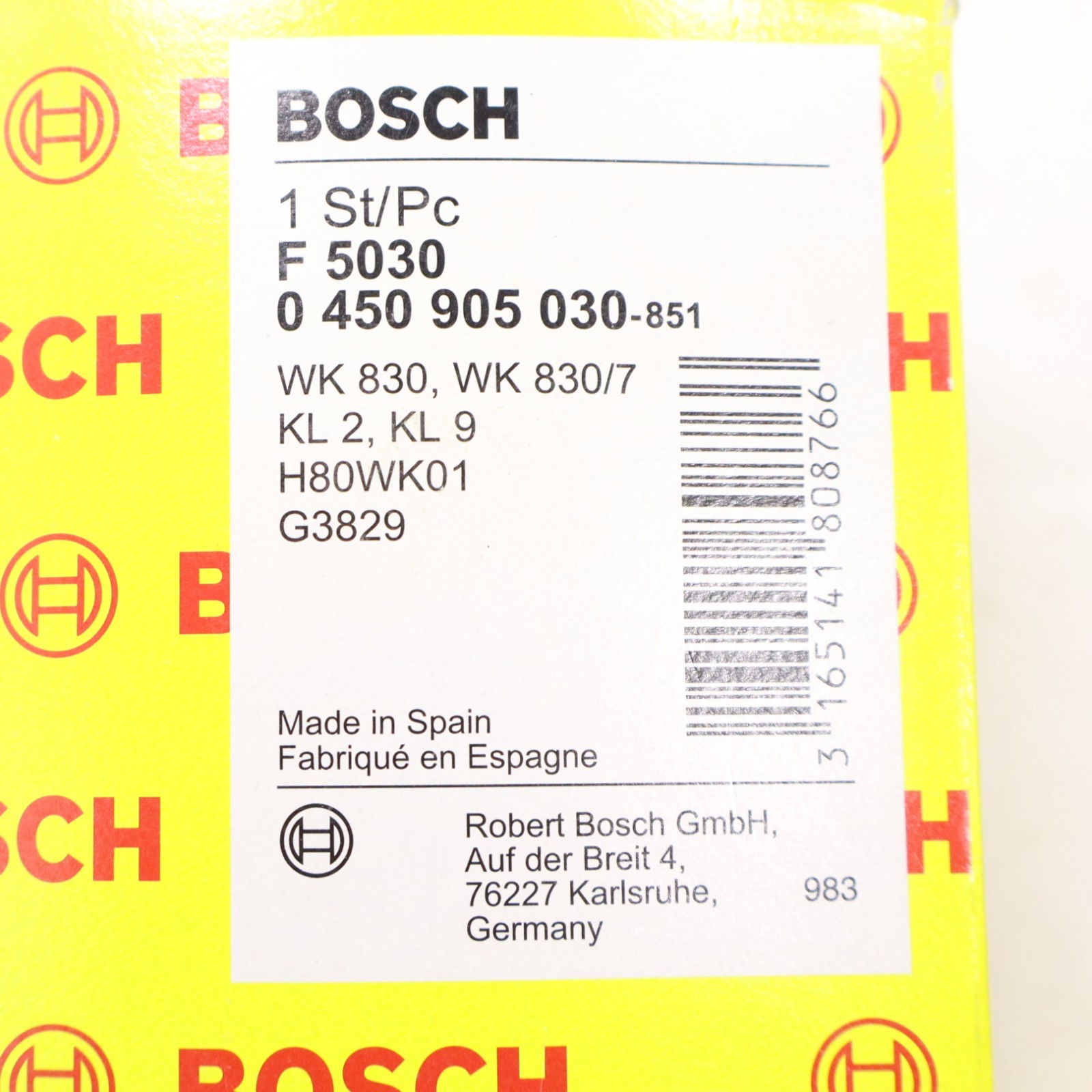 Audi Volkswagen 1980-2005 OEM NEW BOSCH Fuel Filter - Image 6