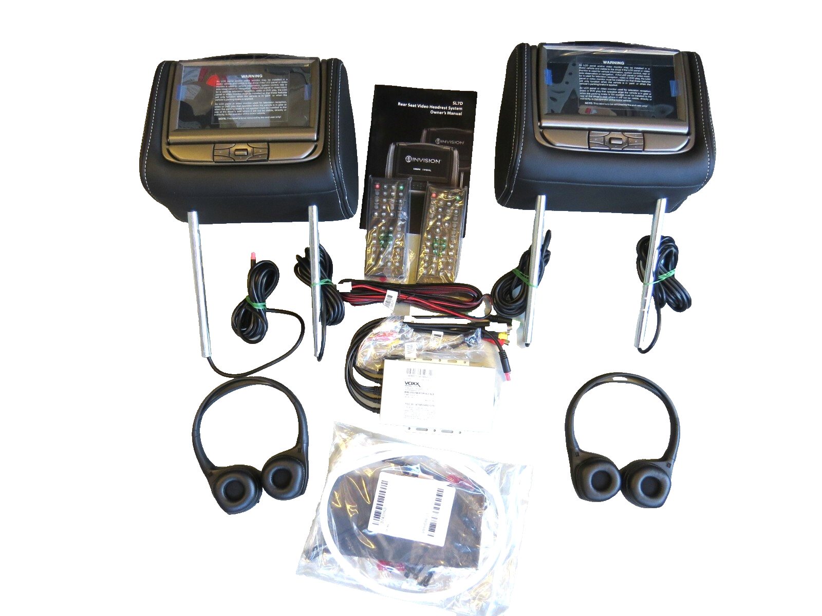 Range Rover Evoque 2015-2019 OEM NEW Headrest 7” LCD Monitor Pair Oxford Ebony - Image 2