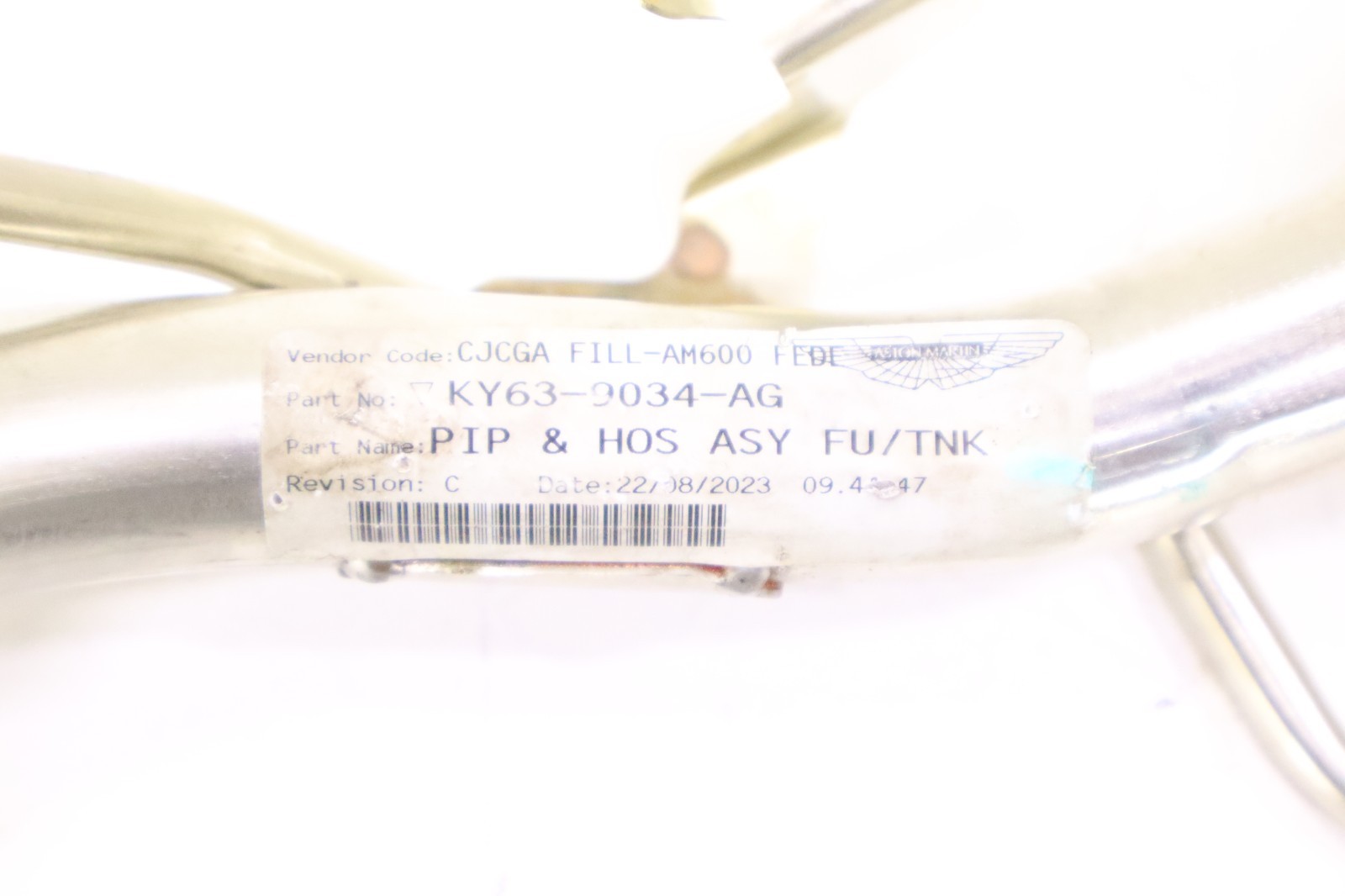 Aston Martin Vantage 2019-2024 OEM Fuel Filler Pipe & Hose Assembly - Image 2