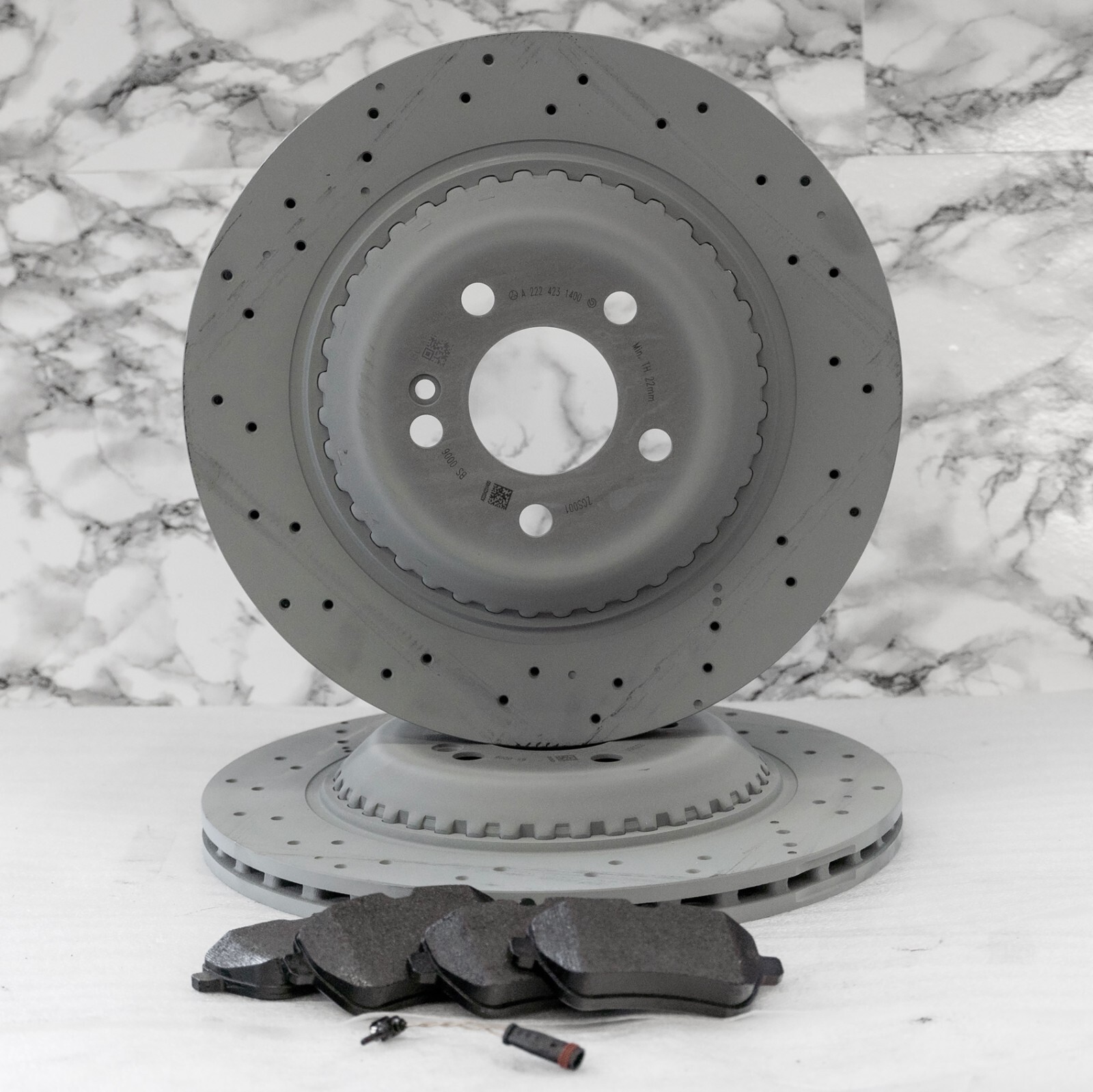 Mercedes S450 S550 S560 Brake disc rotor & pad set REAR OEM Genuine 2014-2020