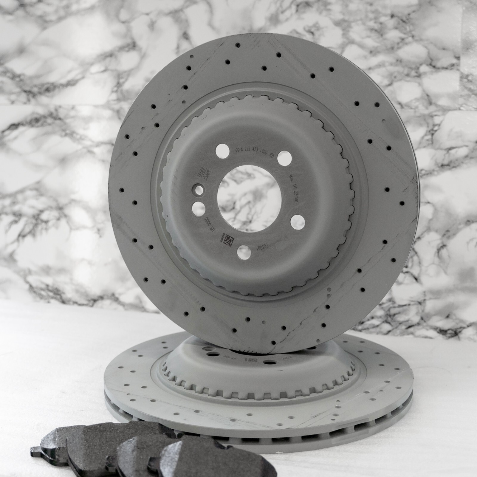 Mercedes S450 S550 S560 Brake disc rotor & pad set REAR OEM Genuine 2014-2020 - Image 3