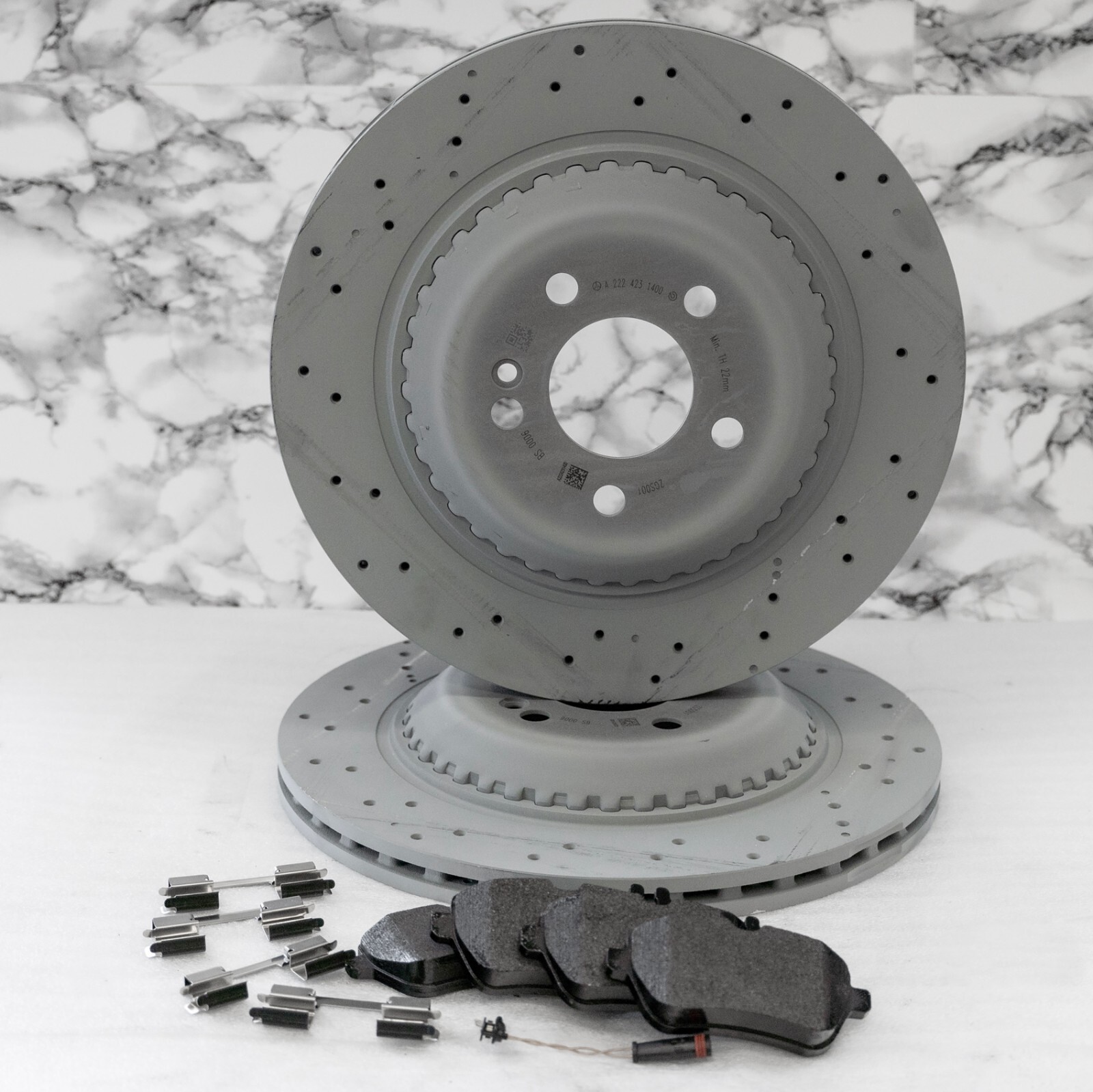 Mercedes S450 S550 S560 Brake disc rotor & pad set REAR OEM Genuine 2014-2020 - Image 5