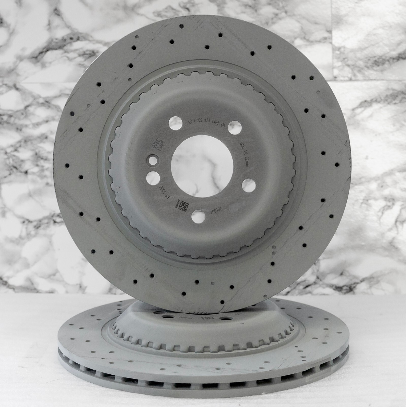 Mercedes S450 S550 S560 Brake disc rotor & pad set REAR OEM Genuine 2014-2020 - Image 7