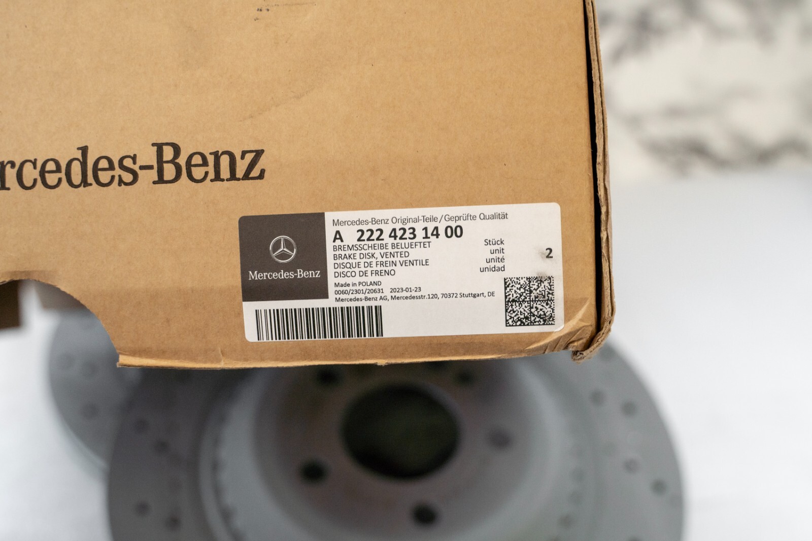 Mercedes S450 S550 S560 Brake disc rotor & pad set REAR OEM Genuine 2014-2020 - Image 14