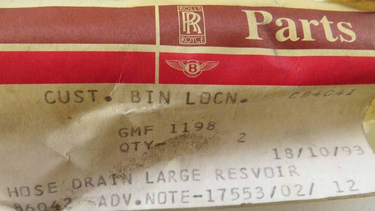 Bentley Rolls Royce 1971-2002 OEM NEW Large Reservoir Drain Hose - Image 8