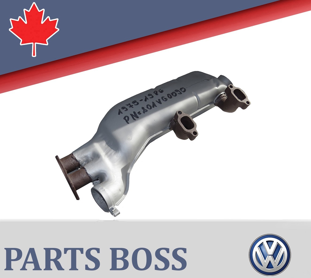 Volkswagen Vanagon 1980-1983 OEM Exhaust Manifold Heat Exchanger LH