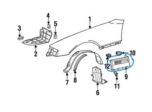 Mercedes 300SL 500SL SL320 SL500 SL600 1990-1995 OEM Fender Lower Trim FR RIGHT - Image 2
