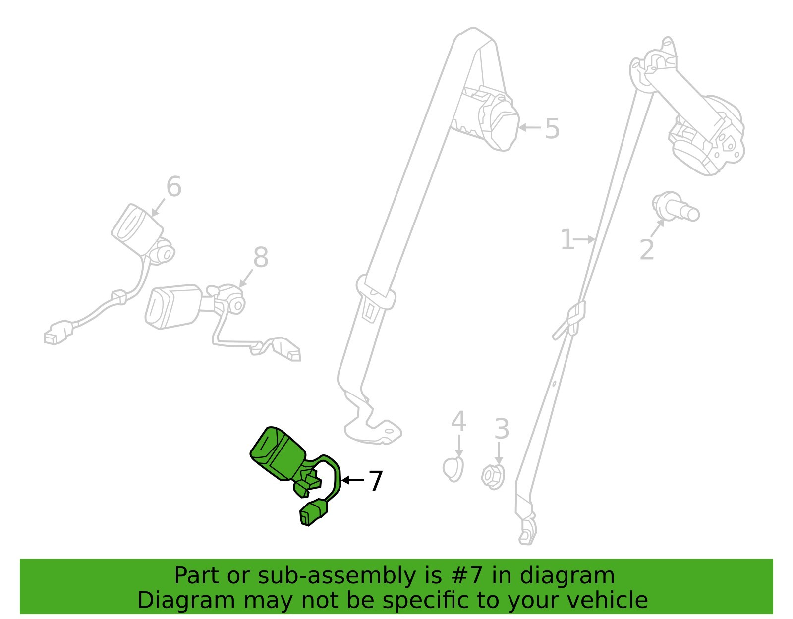 Land Rover Discovery 2017-2023 OEM NEW Seat Belt Buckle Second Row Left - Image 3