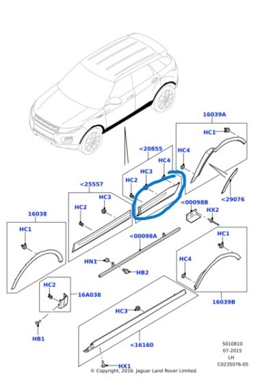 Land Rover Range Rover Evoque 2012-2019 OEM NEW Door Molding Rear Left Lower - Image 2