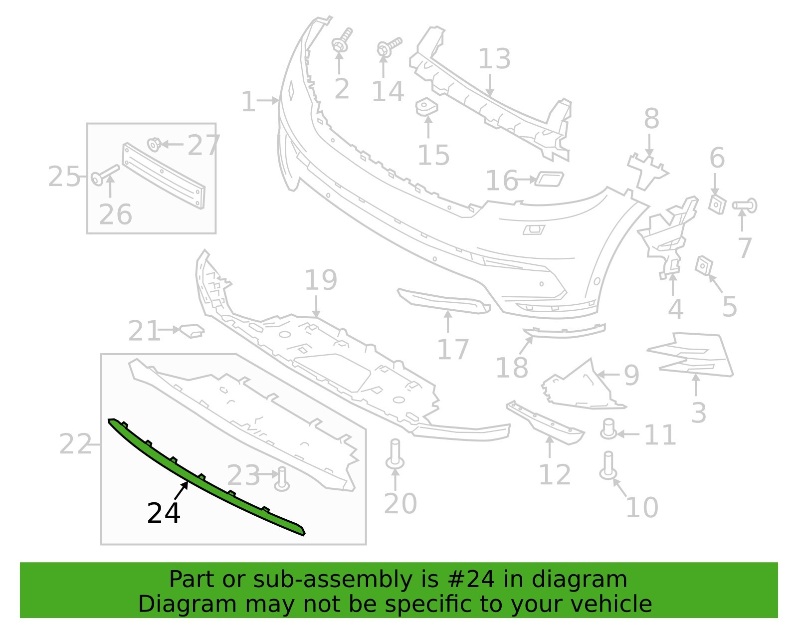 Land Rover Range Rover Velar L560 2018-2023 OEM NEW Bumper Trim Front Lower BLK - Image 2
