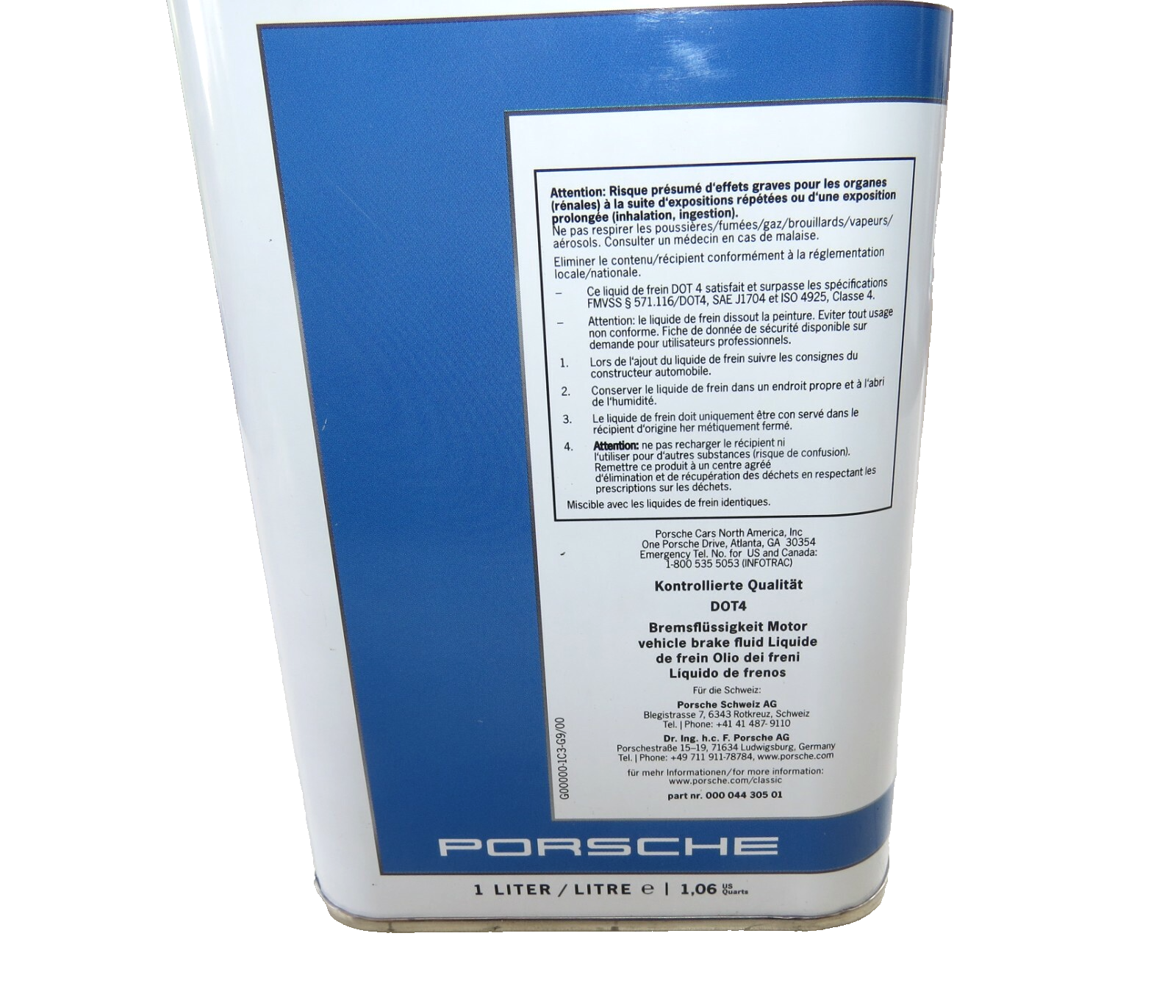 Porsche 356 911 912 914 924 928 944 968 986 1956-2005 OEM NEW Brake Fluid 1L - Image 5