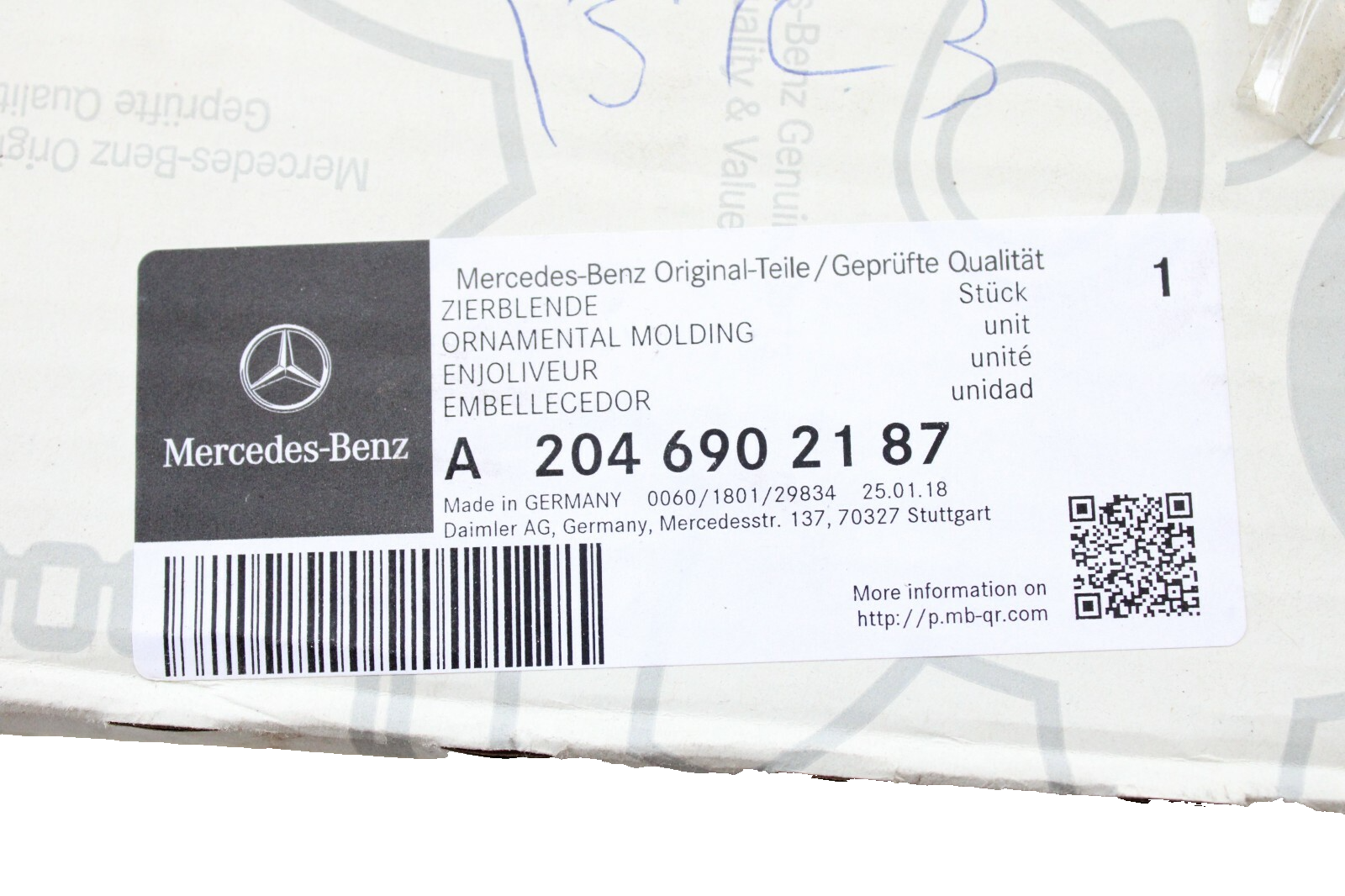 Mercedes C250 C300 C350 C63 2008-2014 OEM NEW B-Pillar Door Applique Rear Left - Image 11